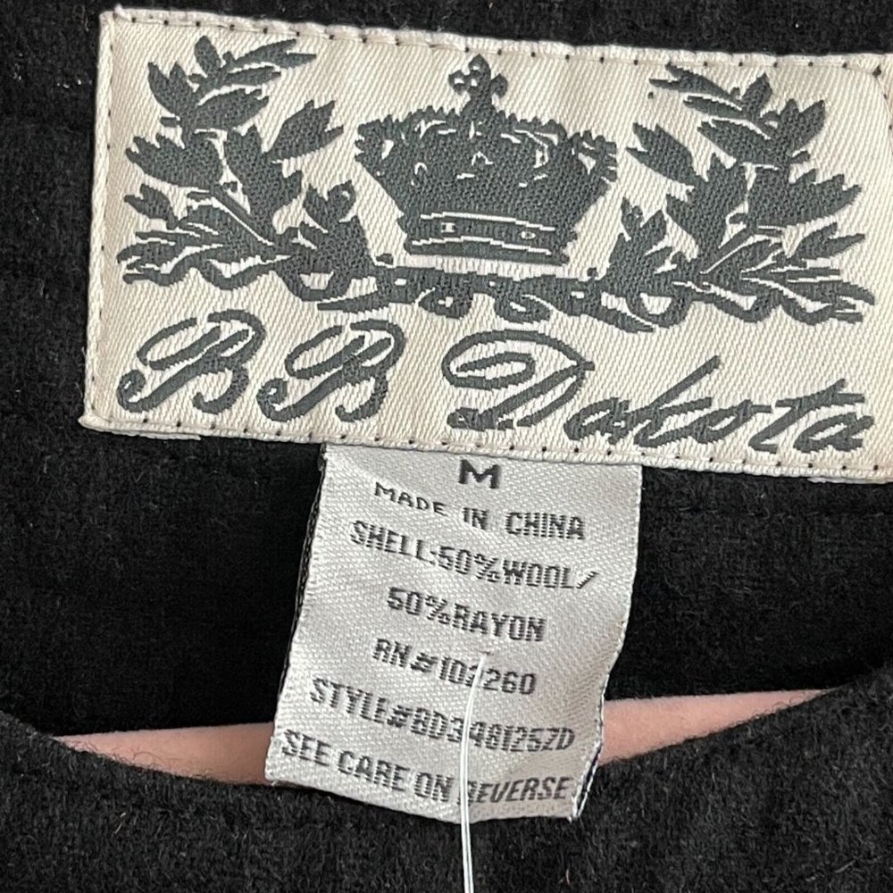 BB Dakota Ruched Neck Wool Shift Dress sz Medium w/ Pockets Sleeveless Black - Picture 5 of 6